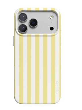 Casely Yellow and White Vertical Stripe iPhone Case